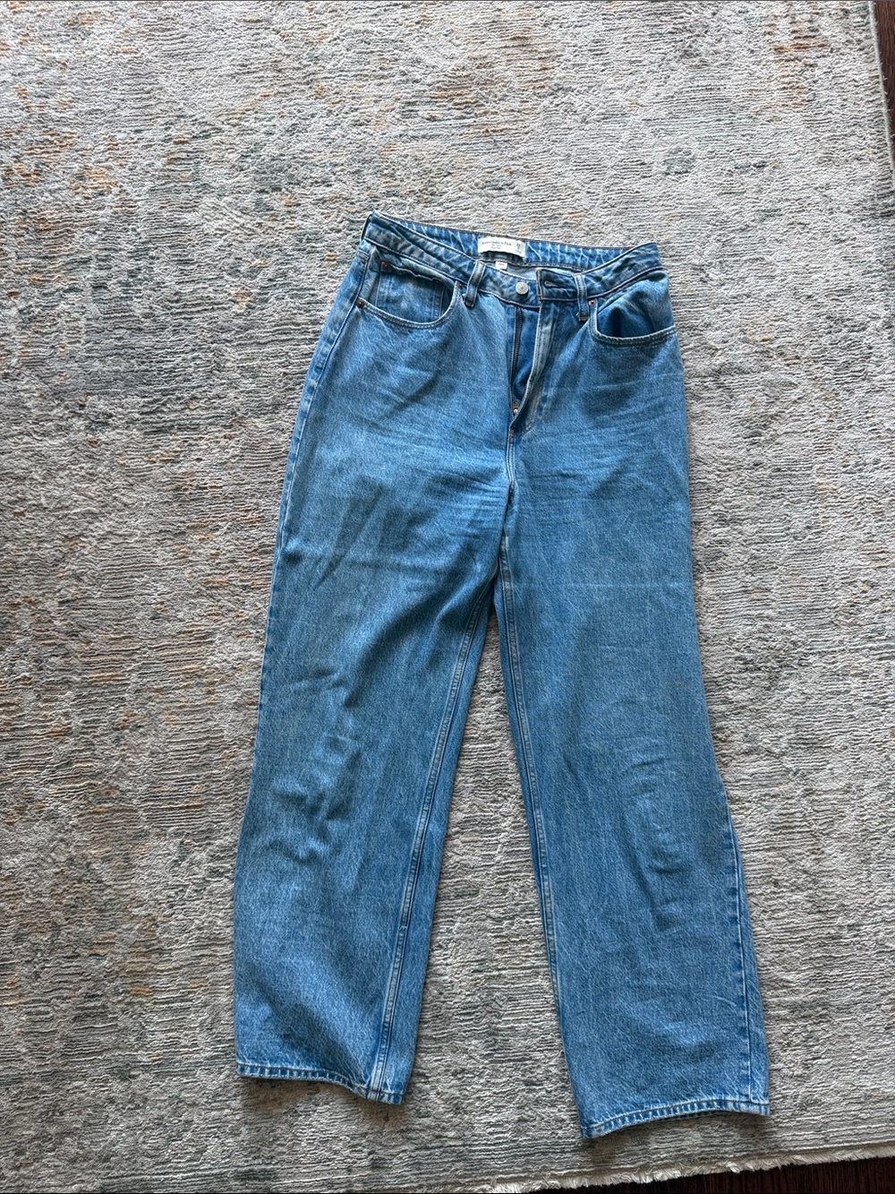 Abercrombie & Fitch Vintage-Inspired Blue Boyfriend Jeans